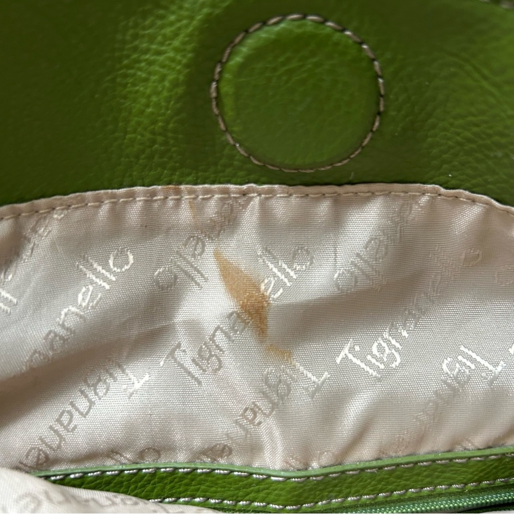 Tignanello green leather shoulder bag satchel purse - Picture 10 of 16